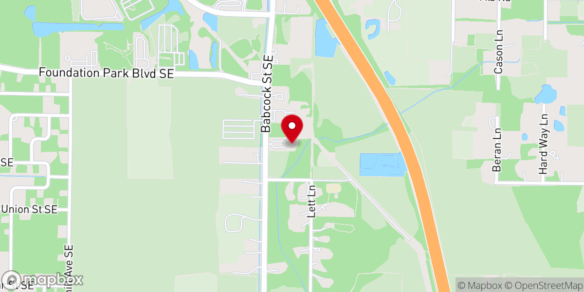 Map showing location of Brevard Worship Center