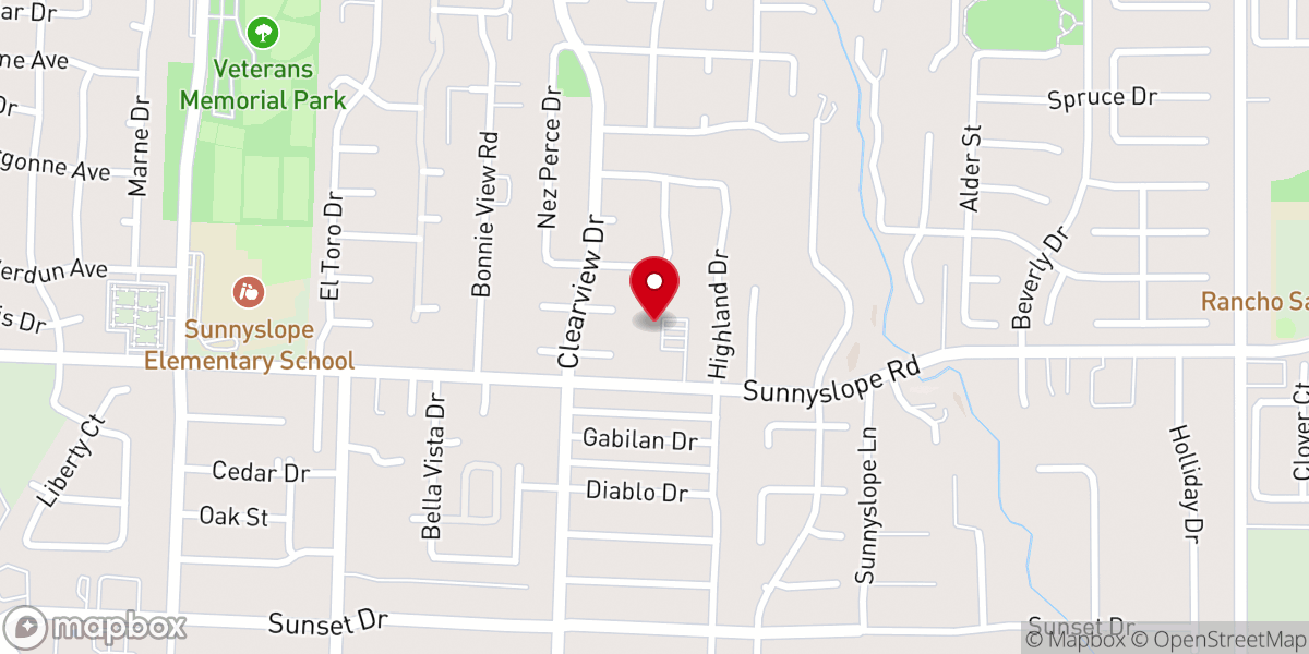 Map showing location of Sunnyslope Christian Center