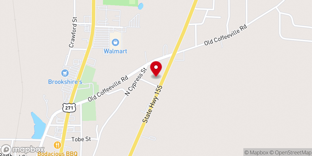 Map showing location of Pine Acres Baptist Church