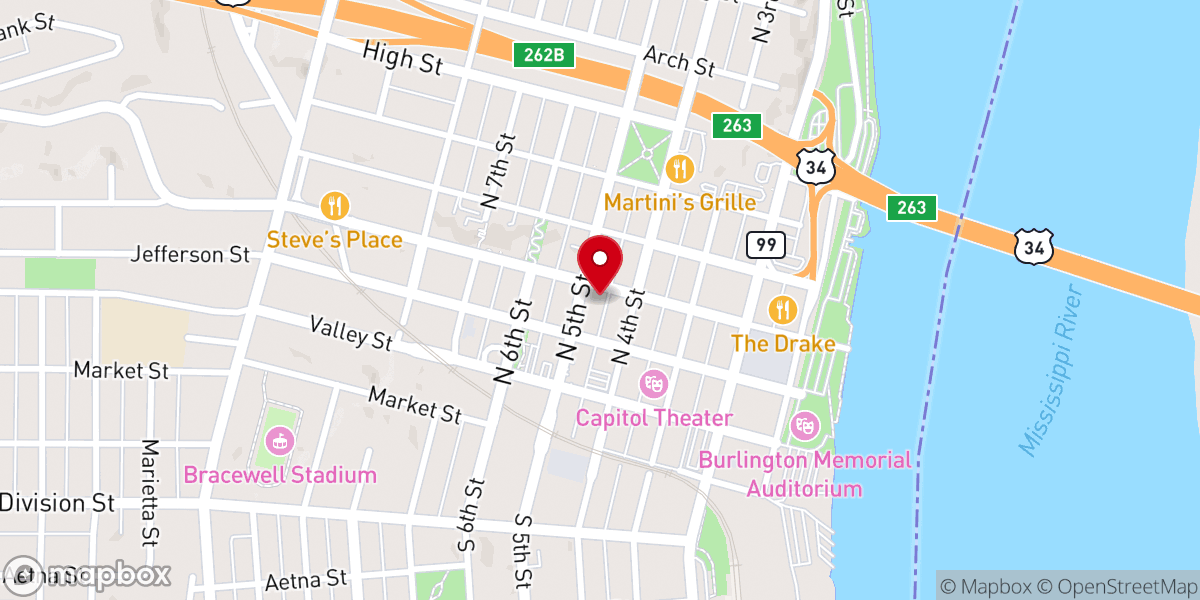 Map showing location of First United Methodist Church