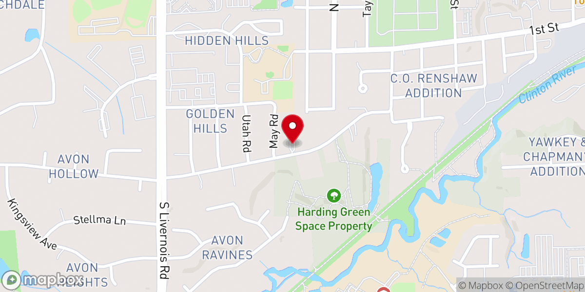 Map showing location of Unity Church of Rochester