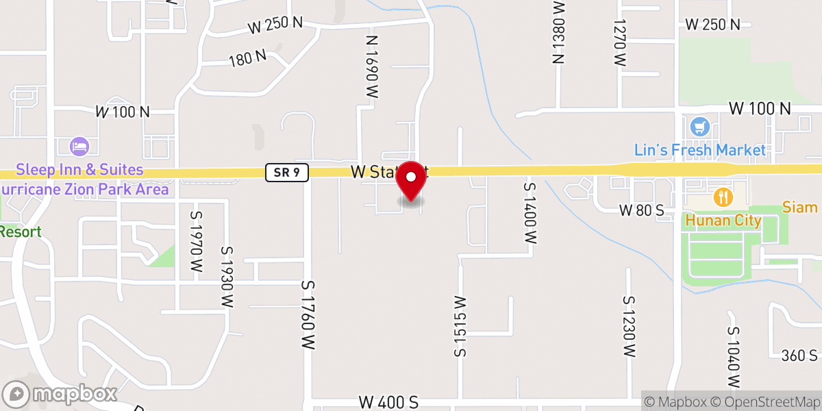 Map showing location of Hurricane Valley Baptist Church