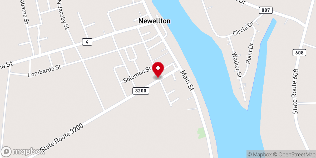 Map showing location of Solomon Church