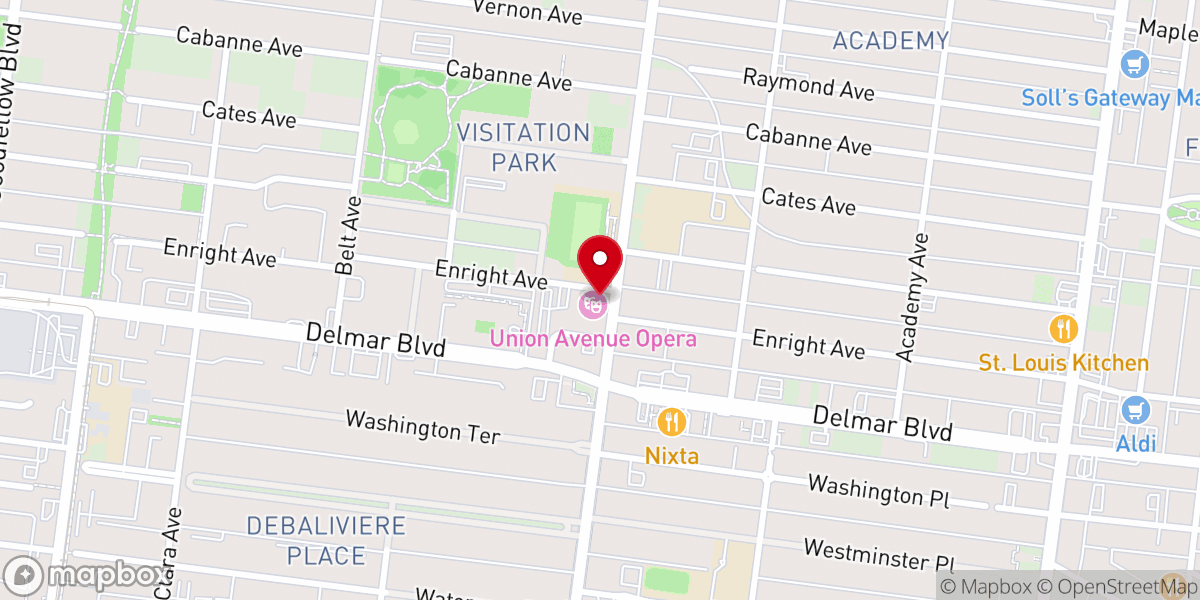 Map showing location of Union Avenue Christian Church