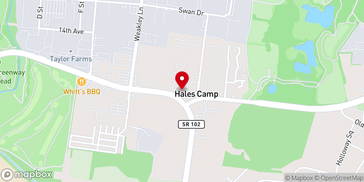 Map showing location of Stones River Baptist Church