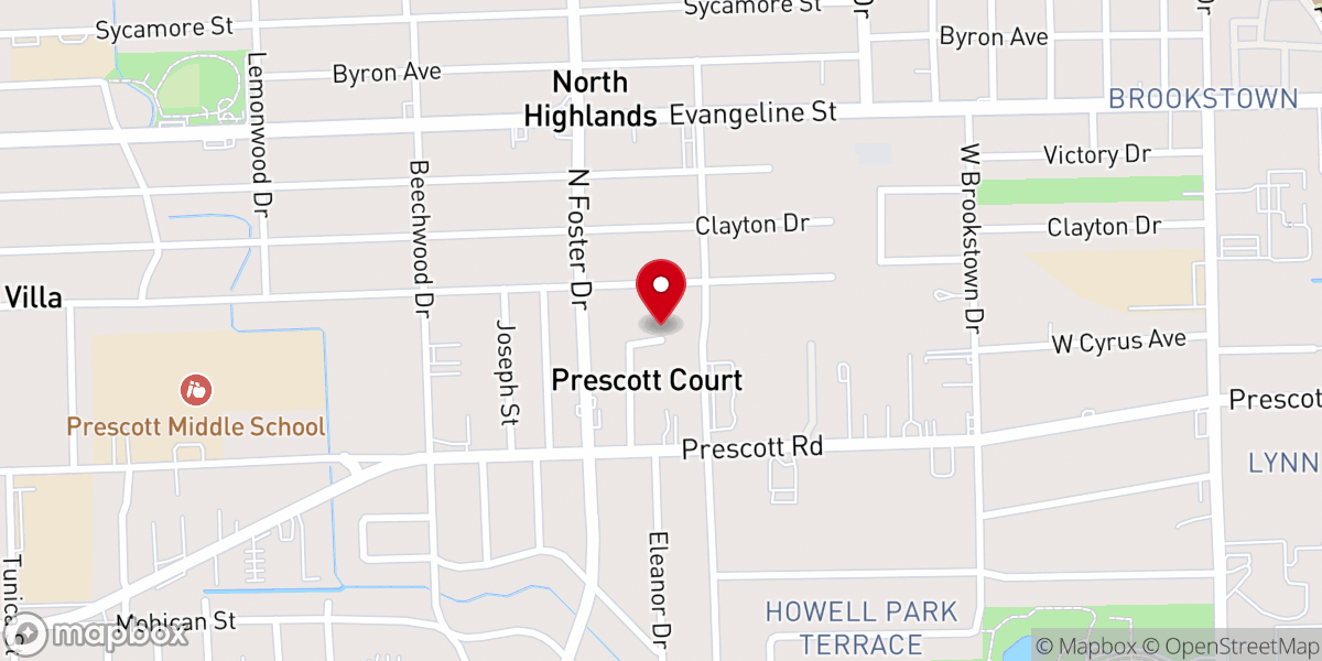 Map showing location of First Southern Methodist Church