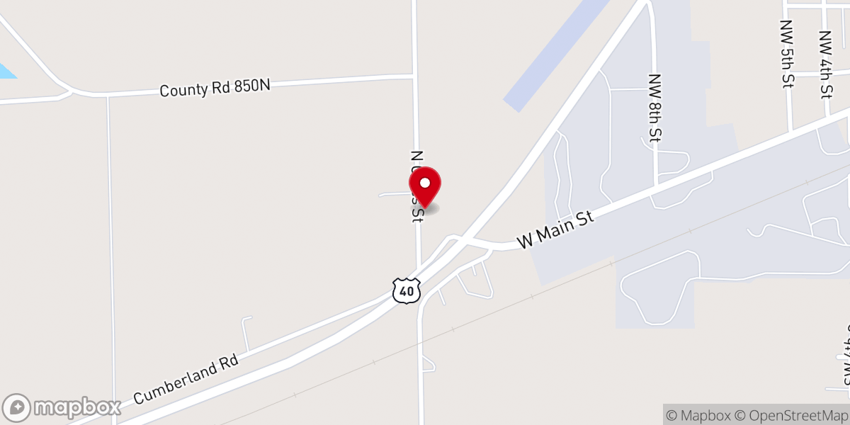 Map showing location of Casey Church of Christ