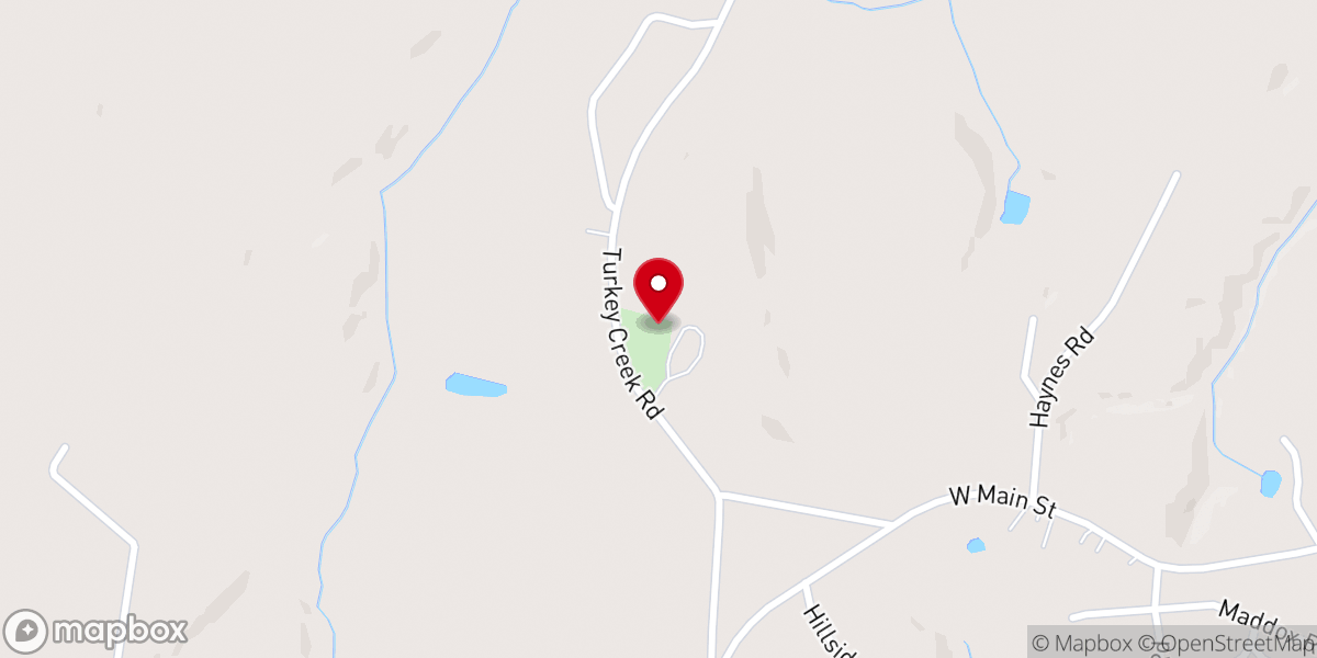 Map showing location of Turkey Creek Baptist Church