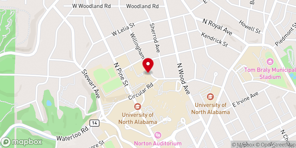 Map showing location of Wesley Foundation Student Center