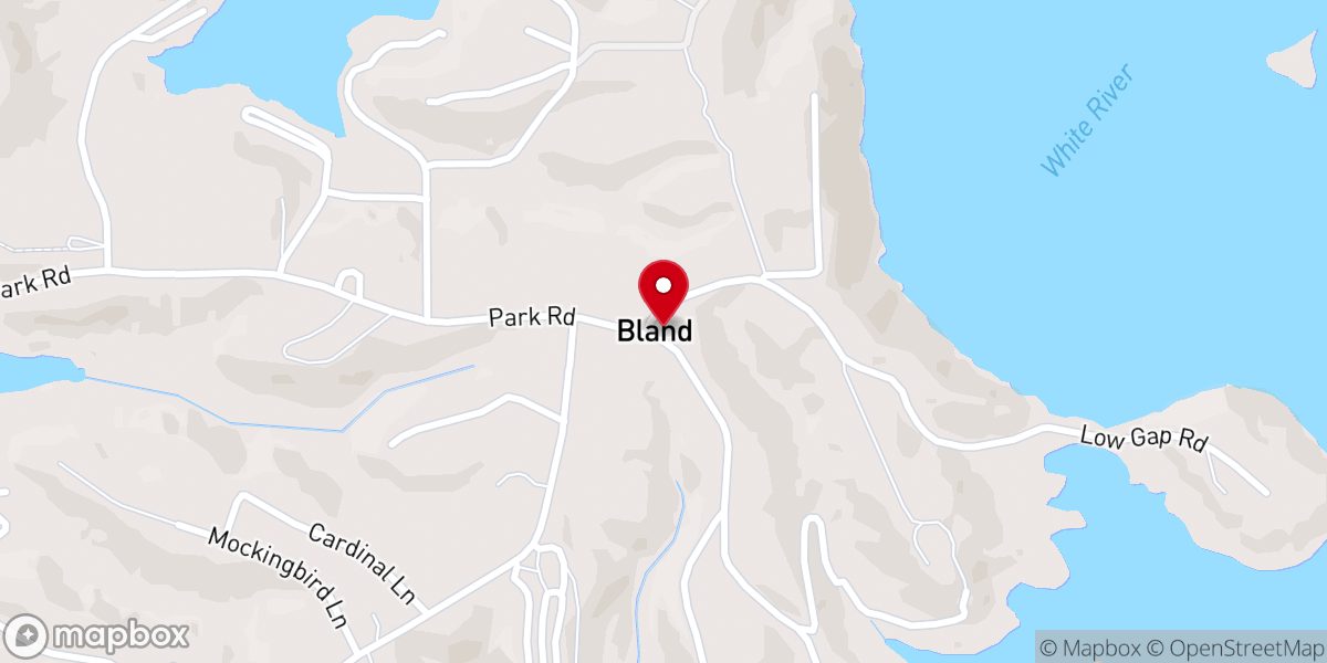 Map showing location of Bland Chapel