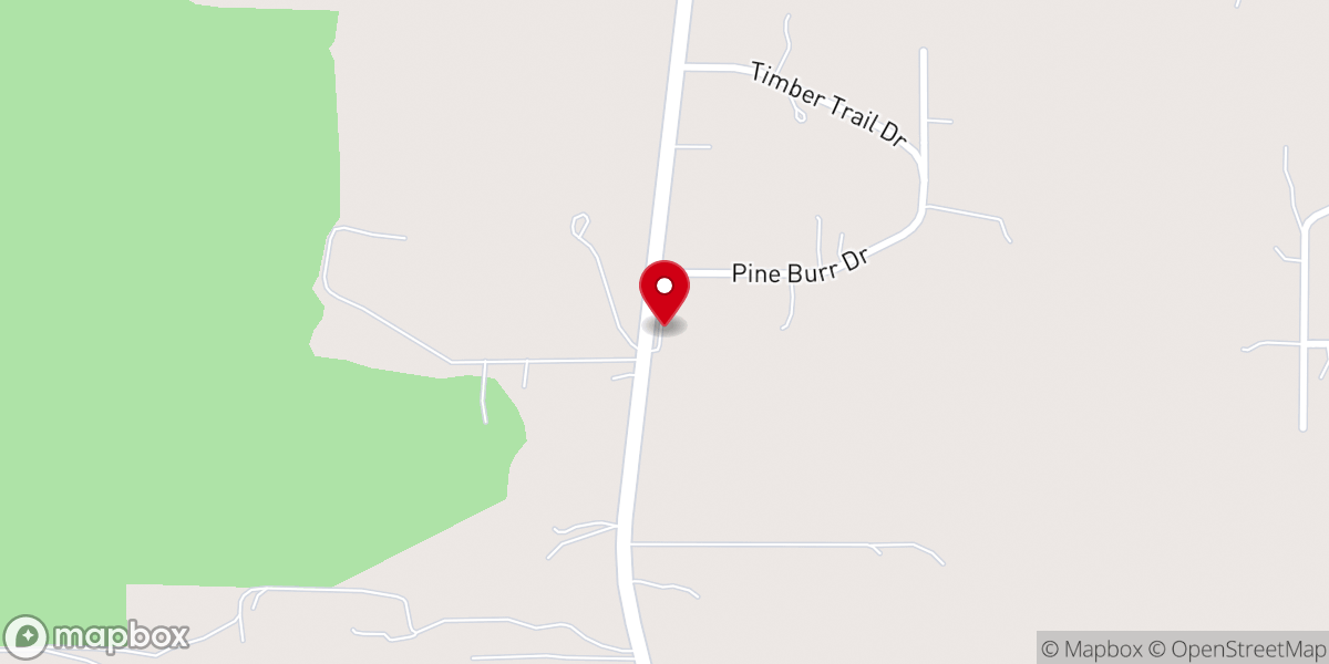 Map showing location of Pine Lake Baptist Church