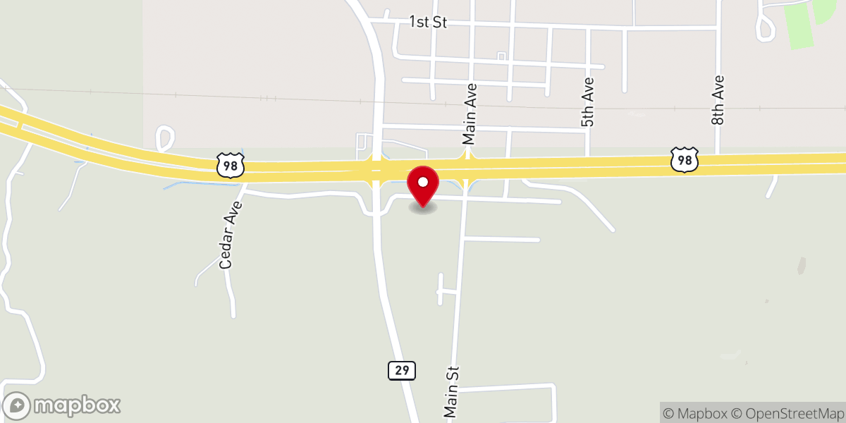 Map showing location of Goodhope Baptist Church