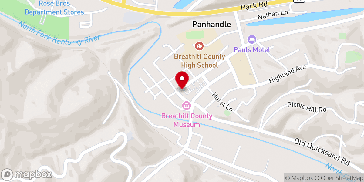 Map showing location of Presbyterian Church Guerrant
