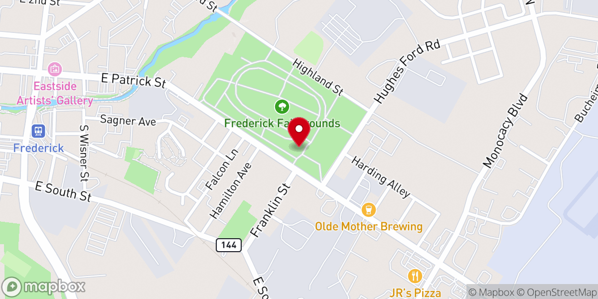 Map showing location of Maryland Christmas Show