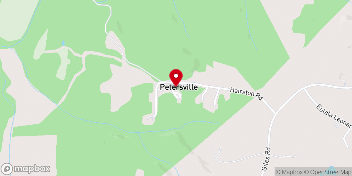 Map showing location of Buncombe Baptist Church