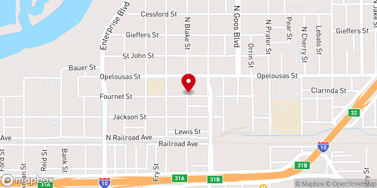 Map showing location of Mt Calvary Baptist Church
