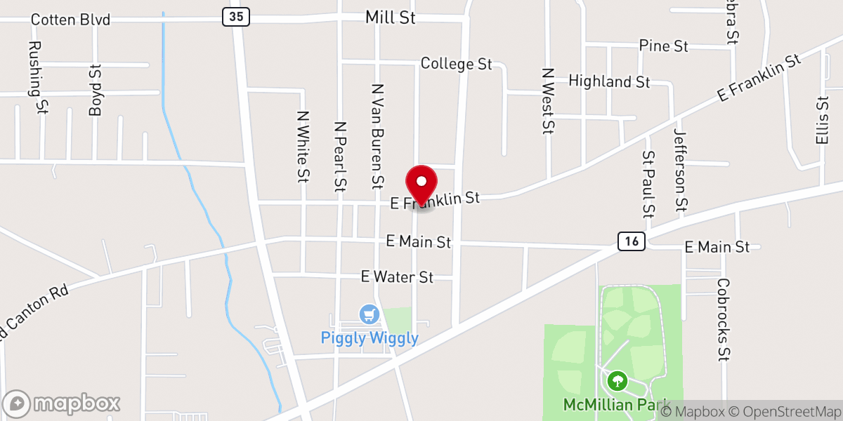 Map showing location of Carthage Methodist Church