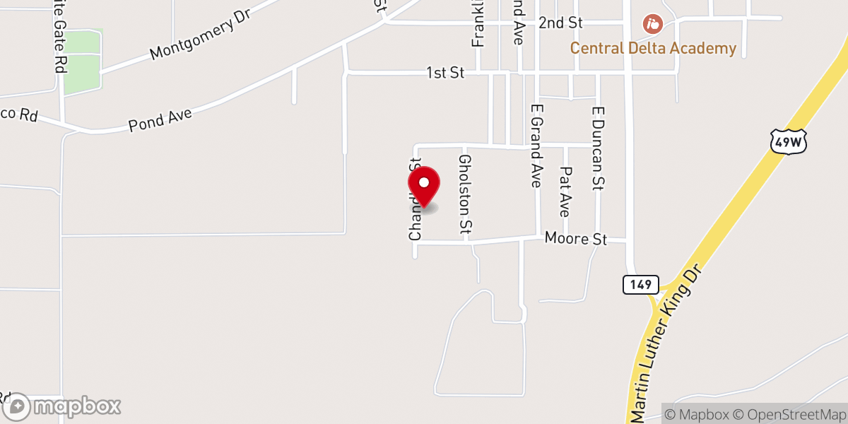 Map showing location of New Hope Missionary Baptist