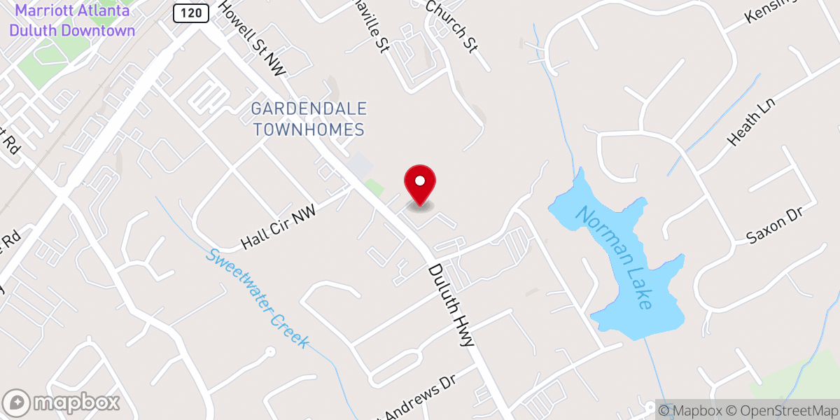 Map showing location of Zion Korean United Methodist Church of Atlanta