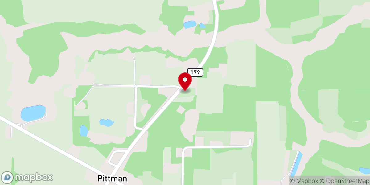 Map showing location of Pittman Creek Church