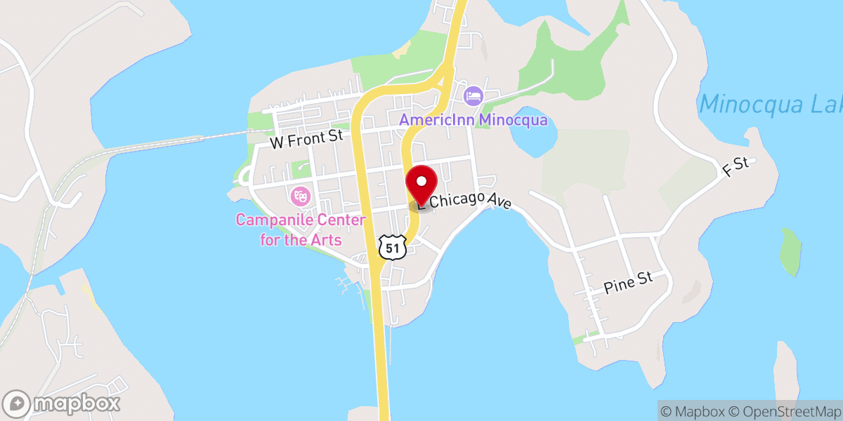 Map showing location of Caritas-Minocqua
