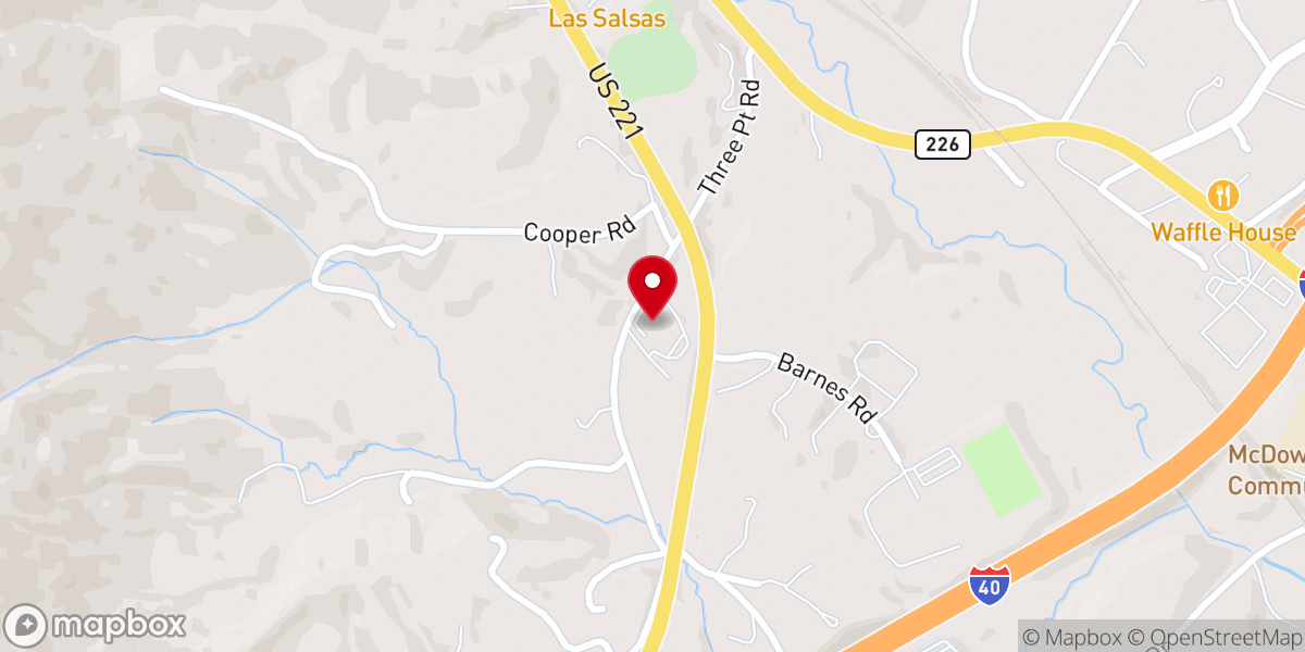 Map showing location of Chapel Hill Baptist Church