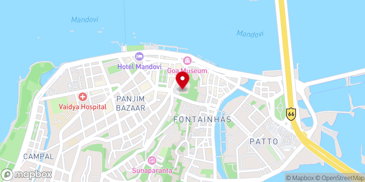 Map showing location of Our Lady of the Immaculate Conception Church Panaji Goa