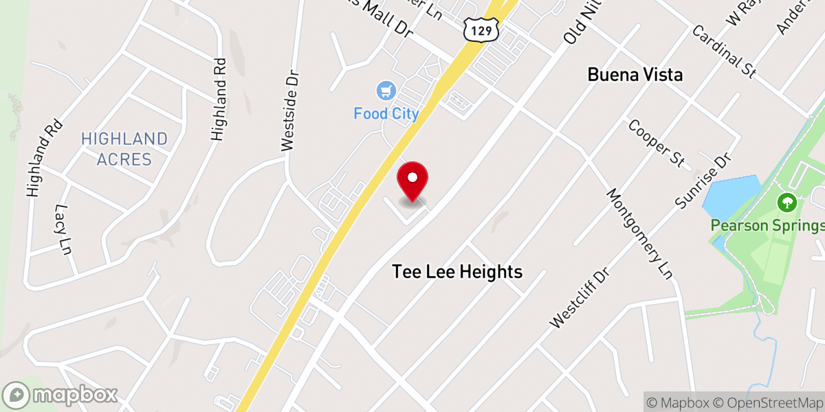Map showing location of Monte Vista Baptist Church