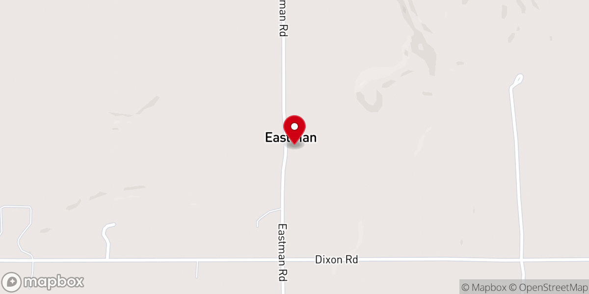 Map showing location of Eastman Baptist Church