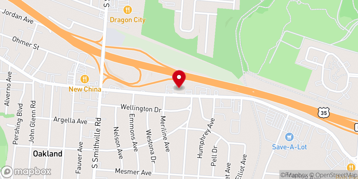 Map showing location of East Dayton Christian Church