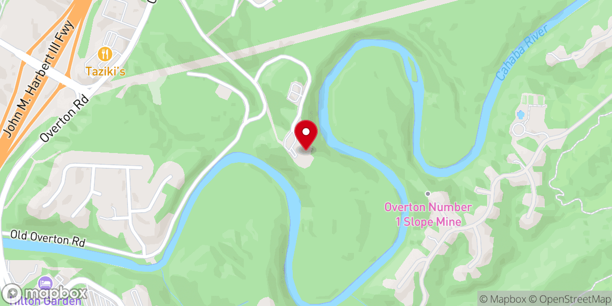 Map showing location of Cahaba Park Church