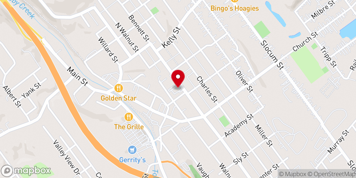 Map showing location of Holy Family Parish Luzerne