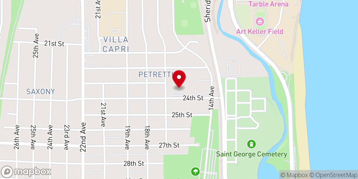 Map showing location of Heritage Baptist Church