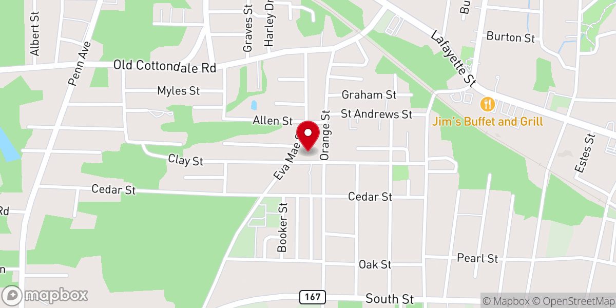Map showing location of St Luke Baptist Church
