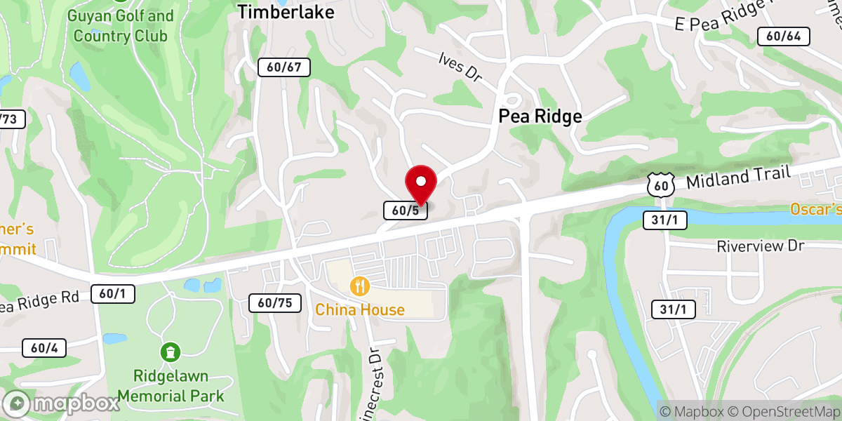 Map showing location of Pea Ridge United Methodist
