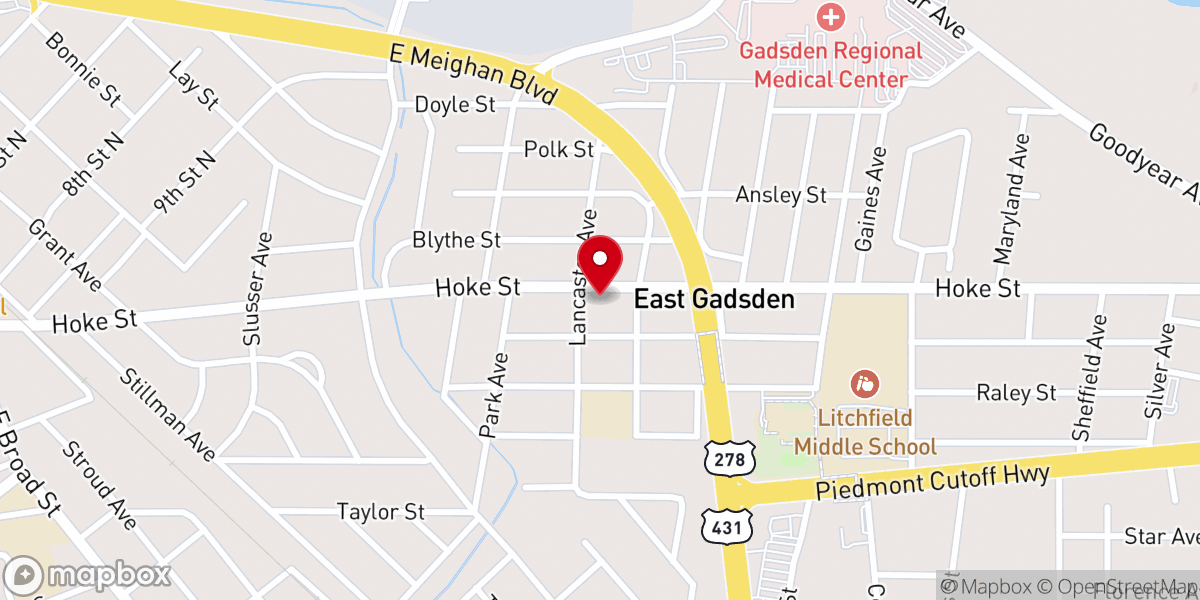 Map showing location of Good Samaritan Baptist Chuch