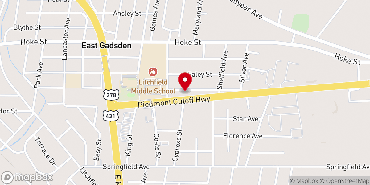 Map showing location of God's Gospel Train