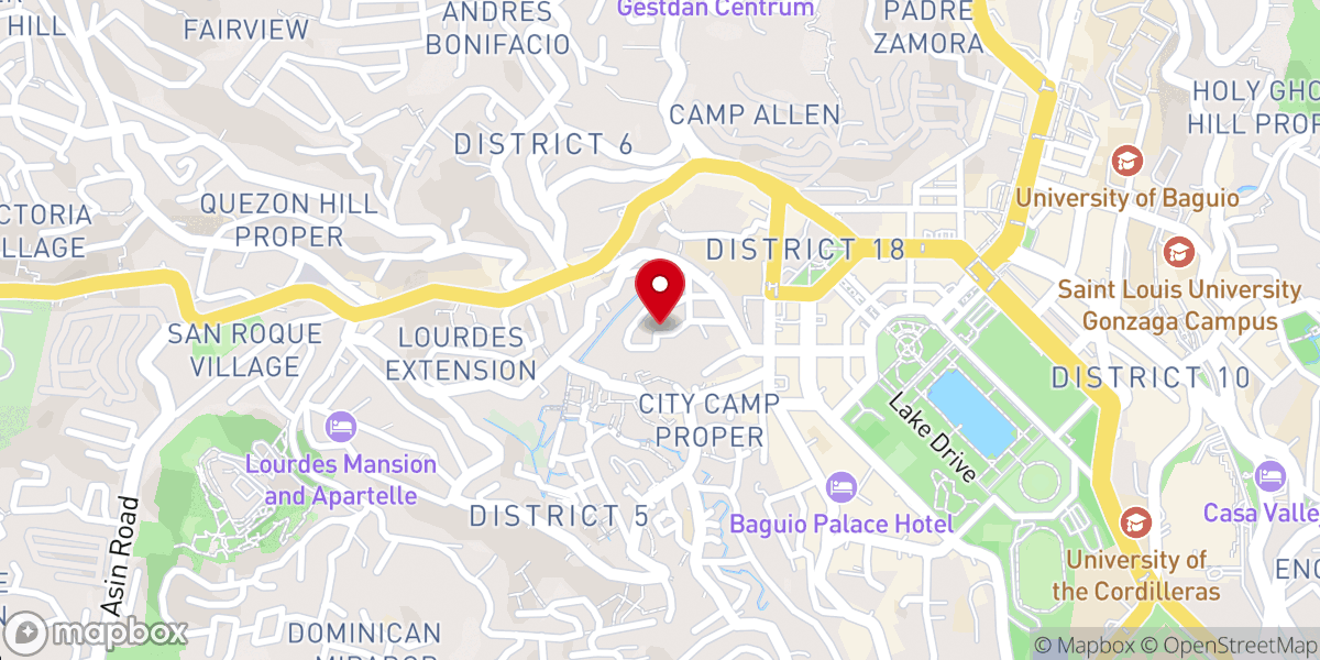 Map showing location of Victory Baptist Church