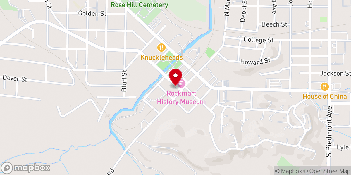 Map showing location of Rockmart Slate House