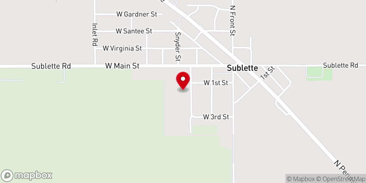 Map showing location of Ellice Dinges Center