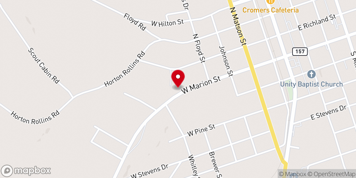 Map showing location of Mt Zion Baptist Church