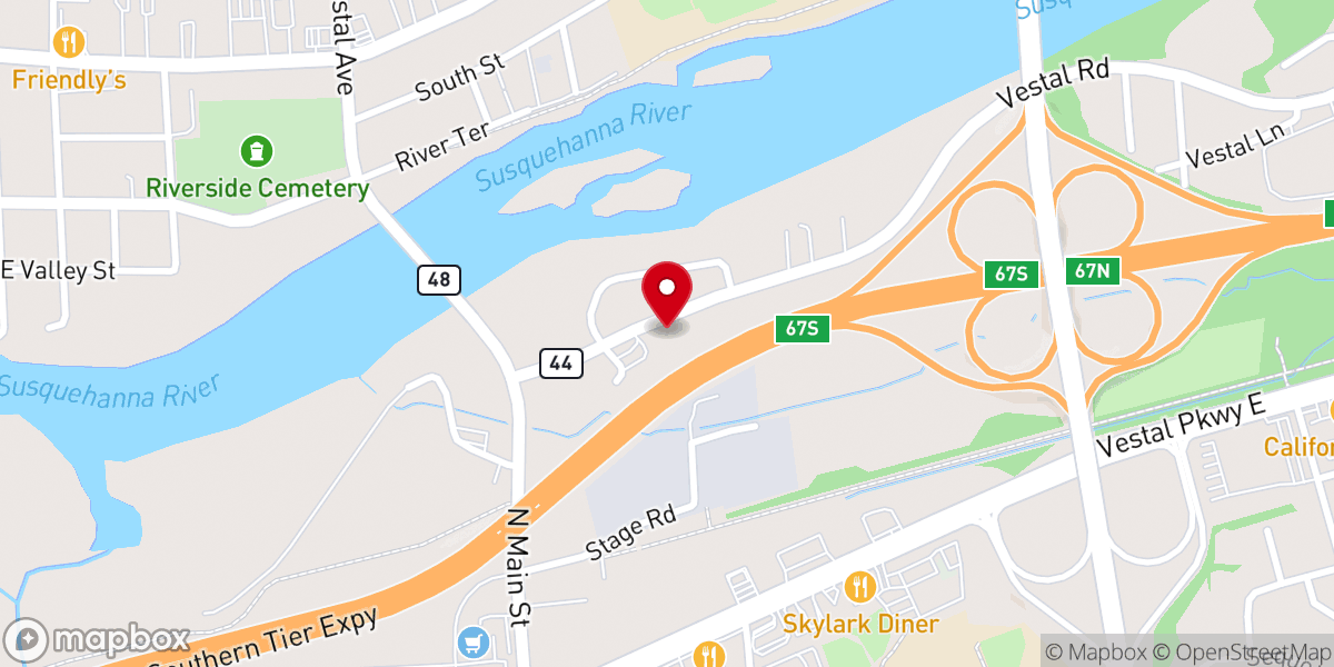 Map showing location of Vestal Christian Meeting Room