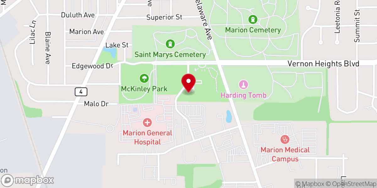 Map showing location of Grace Life Church