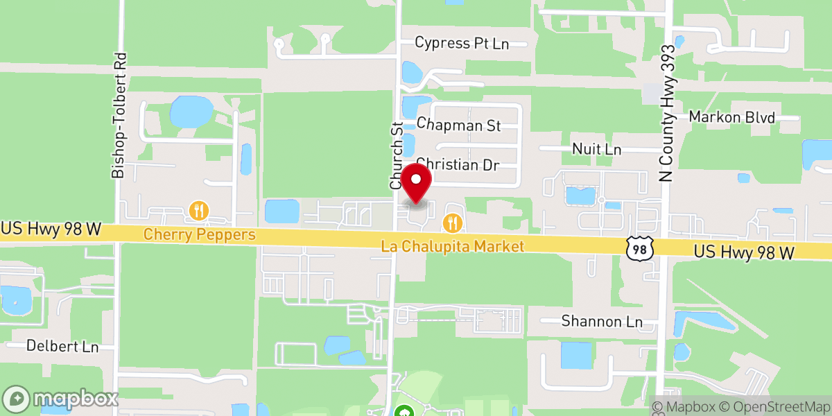Map showing location of Santa Rosa Beach Community Church