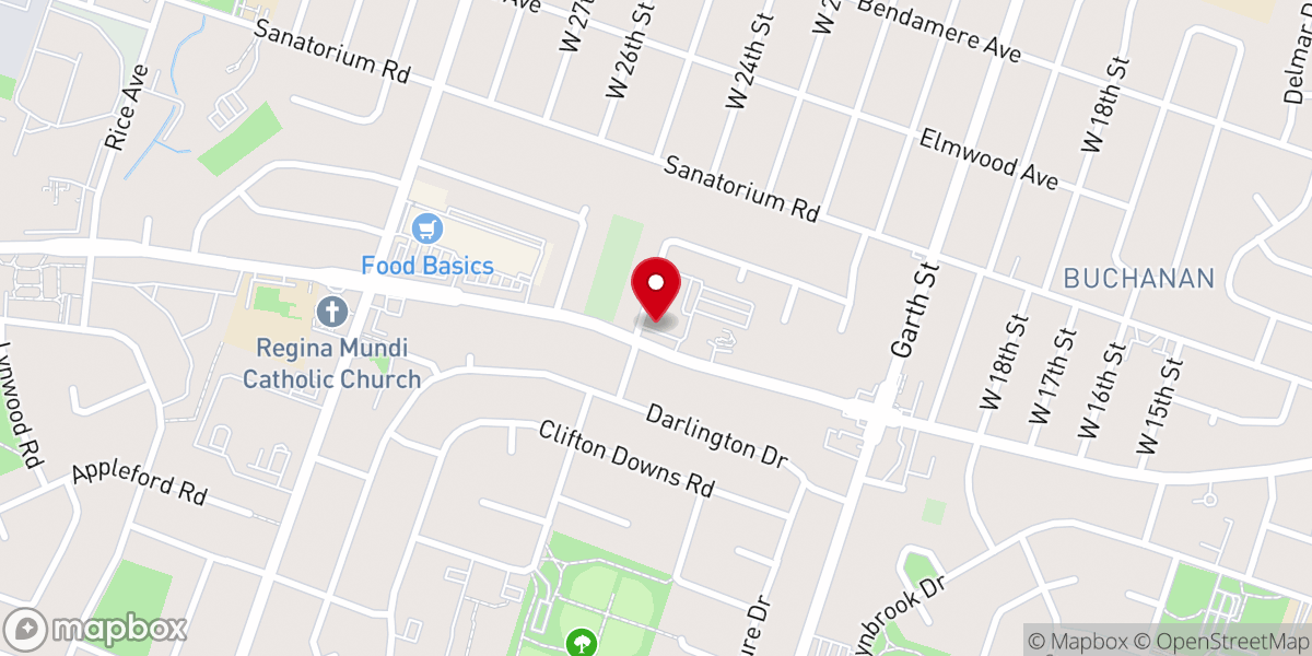 Map showing location of Peoples Church Hamilton