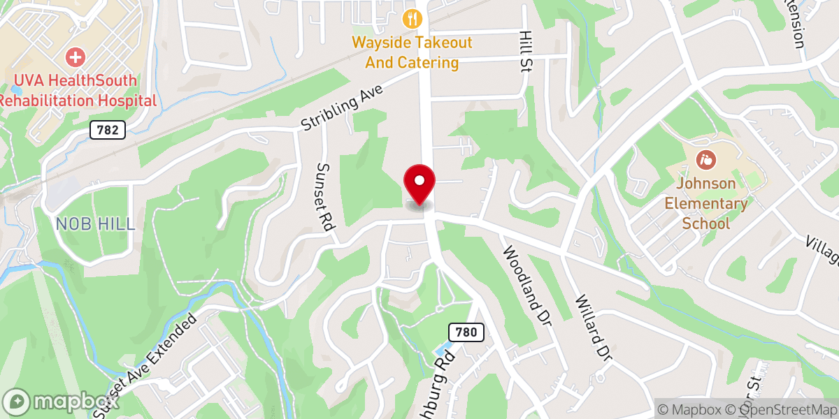 Map showing location of Charlottesville Seventh-day Adventist Church