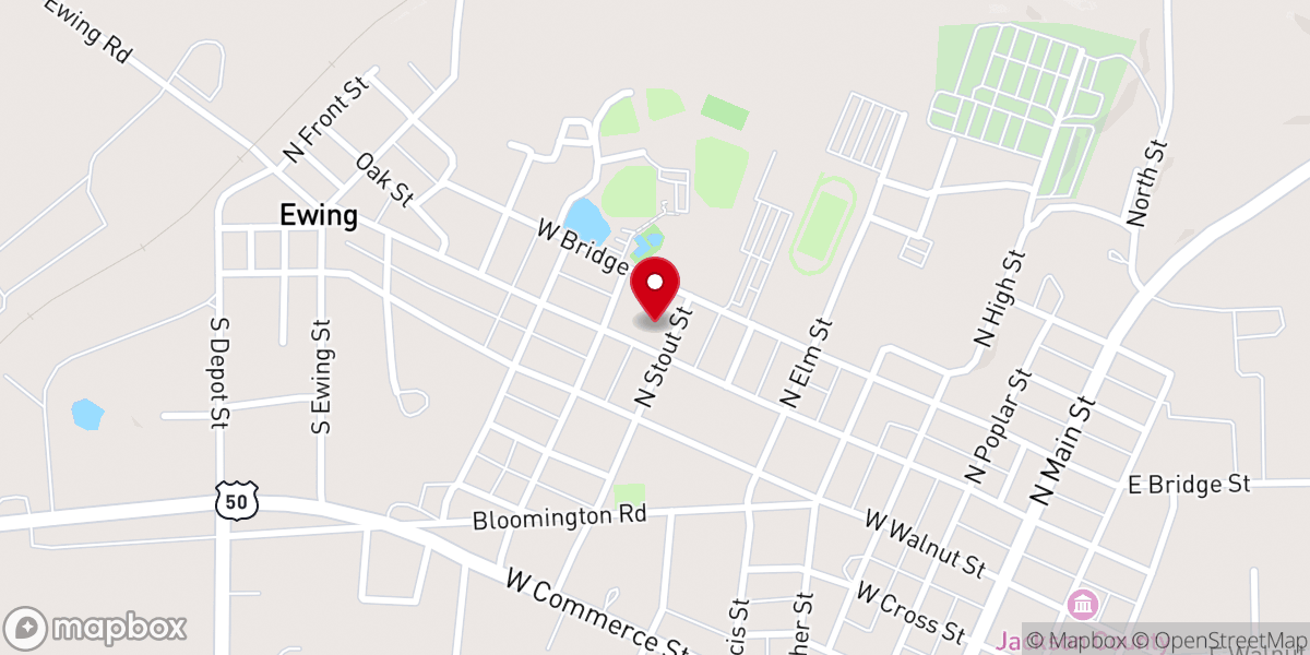 Map showing location of Brownstown Christian Church