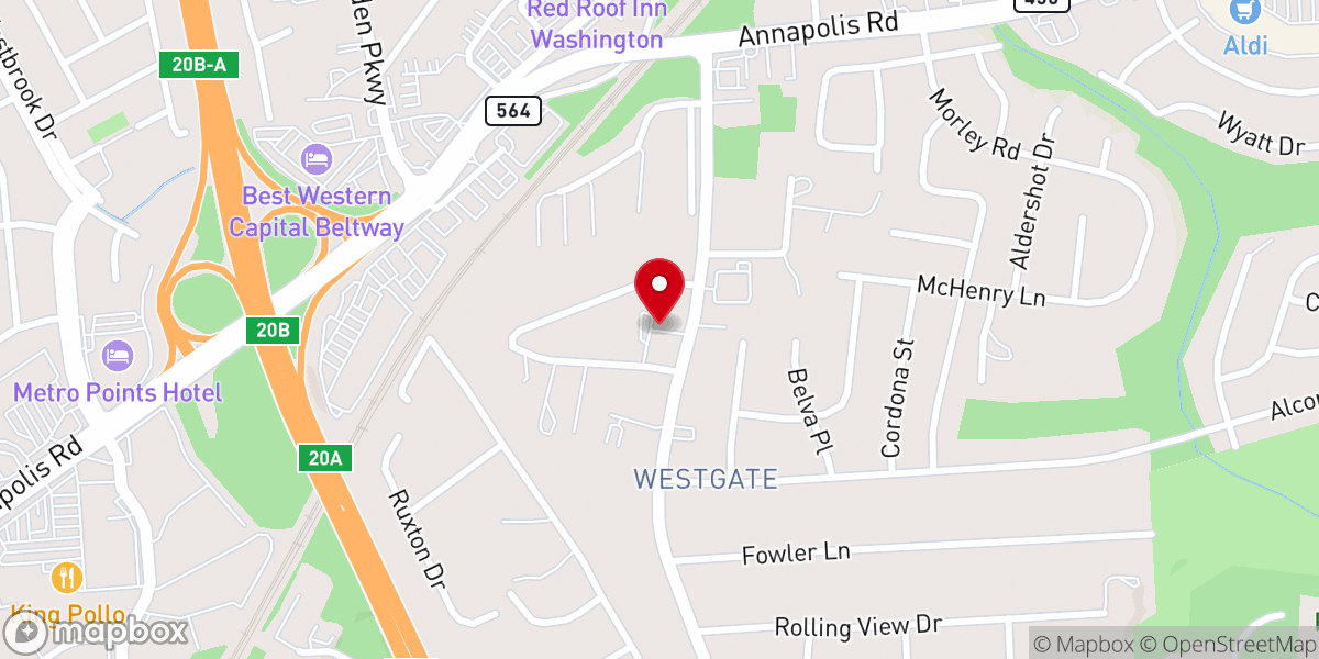 Map showing location of Lanham United Methodist Church
