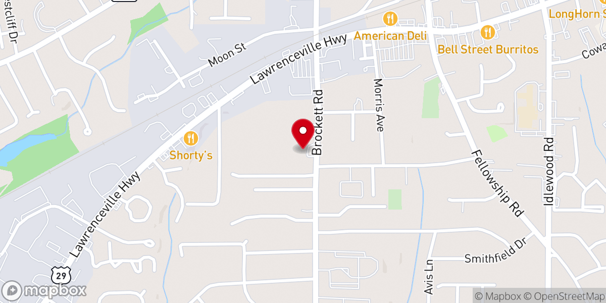 Map showing location of St. Mark Lutheran Church