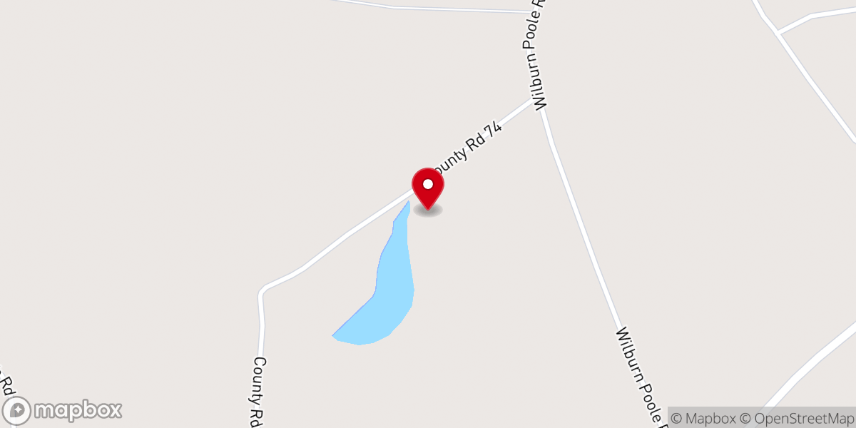 Map showing location of Harmony Baptist Church